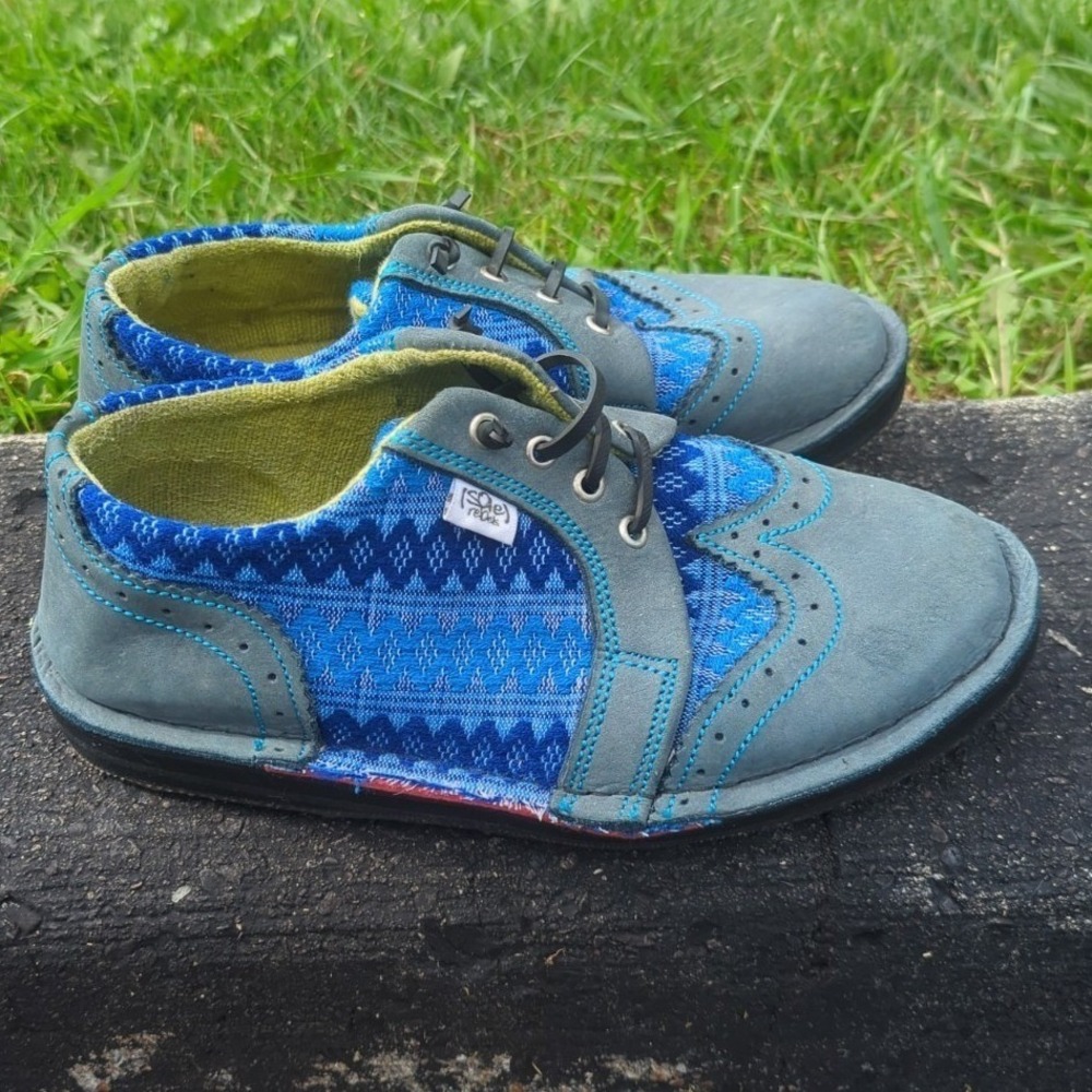 Boho Artisan Handmade Ethiopian Shoes soleRebels Leather Woven Oxford